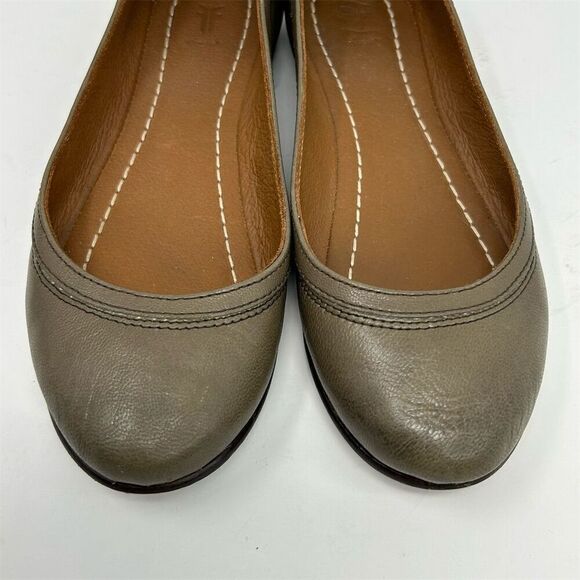Frye Women's Carson Ballet Flats Taupe Brown Gray Leather Size 5.5 B Casual - Picture 6 of 13